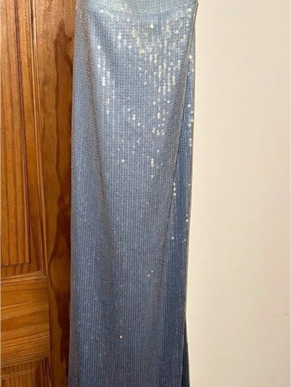 Fashion Nova Jenna Sequin Ombre Maxi Dress Blue XL